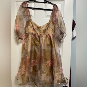 Fall Mini Dress / Puff Sleeve Dress